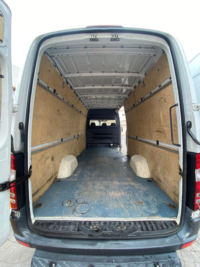 Insure the van before removing the floor and walls.